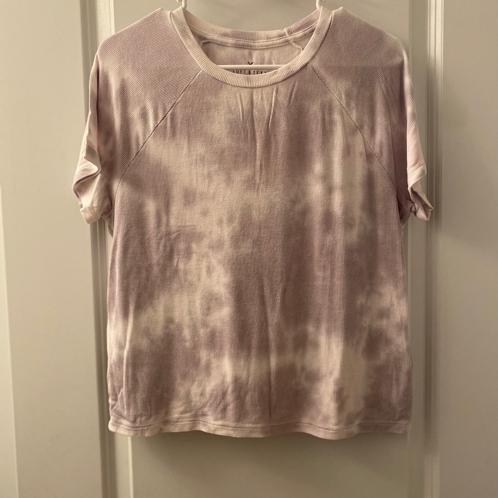 Purple & white tie dye t shirt from AE